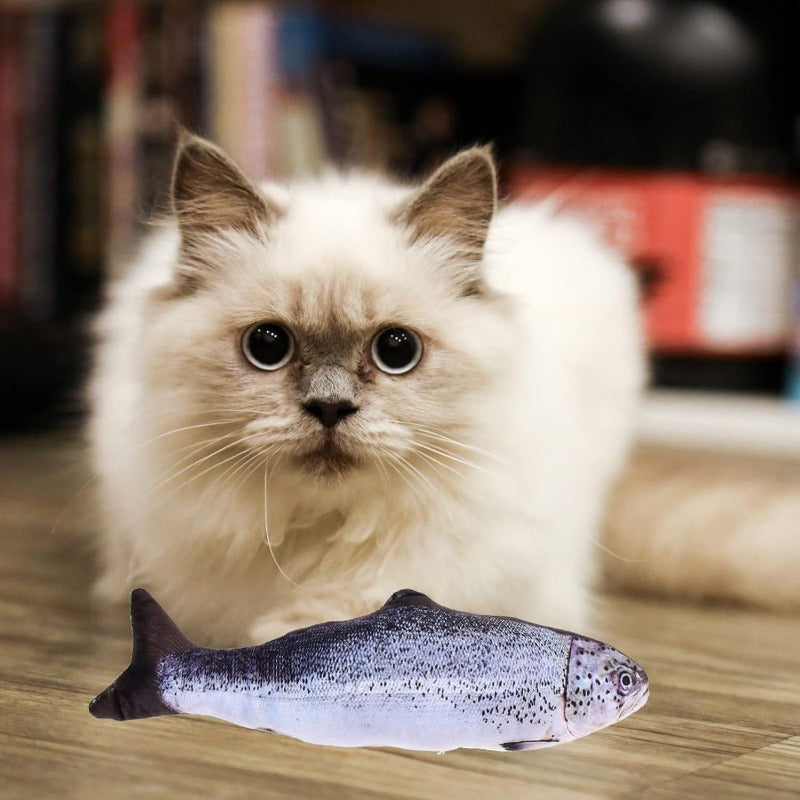 FeliFun | Realistisches Fisch-Plüschspielzeug für Katzen mit Bewegungseffekt