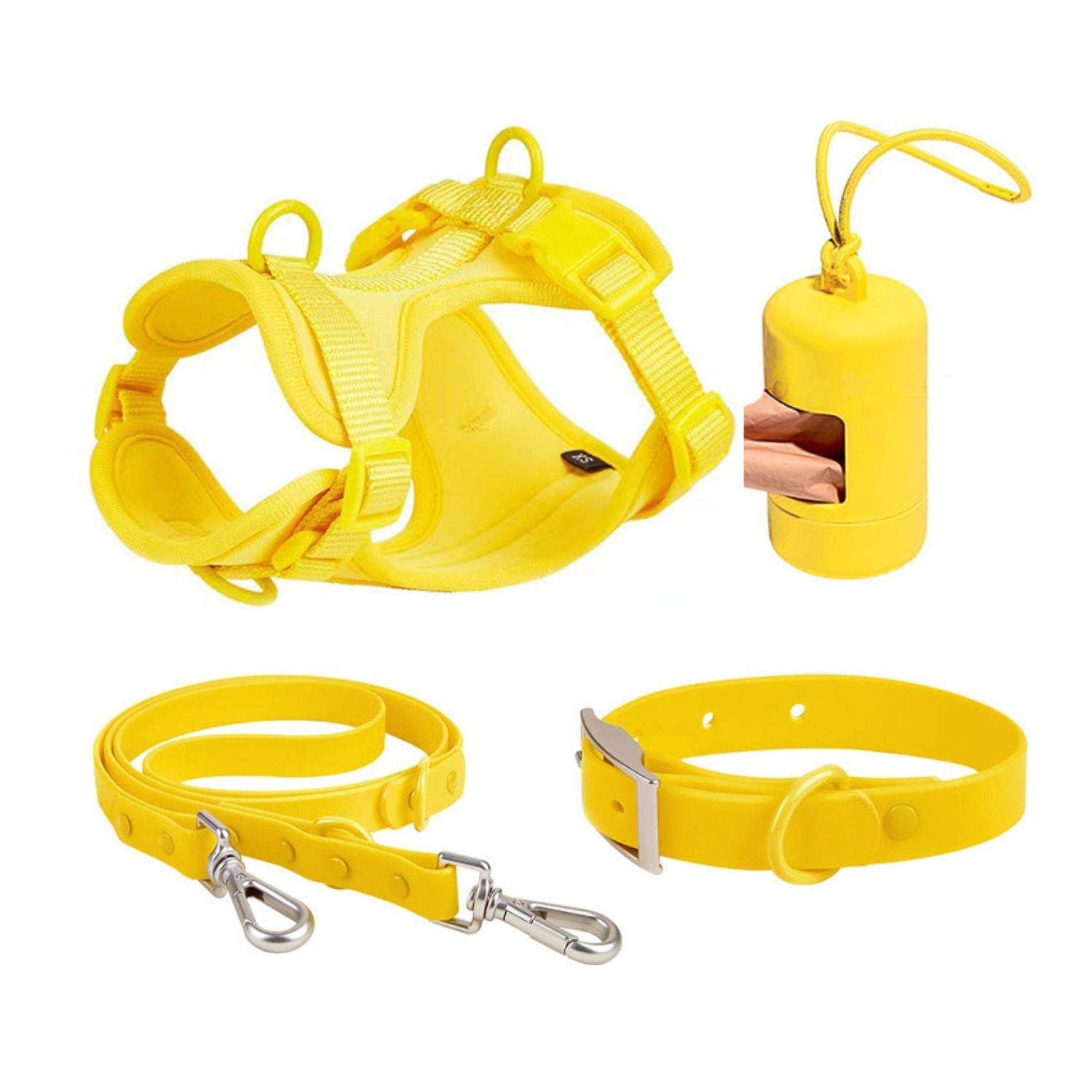 hondenharnas set bruine aardetint hondentuigje met matchende leiband en halsband