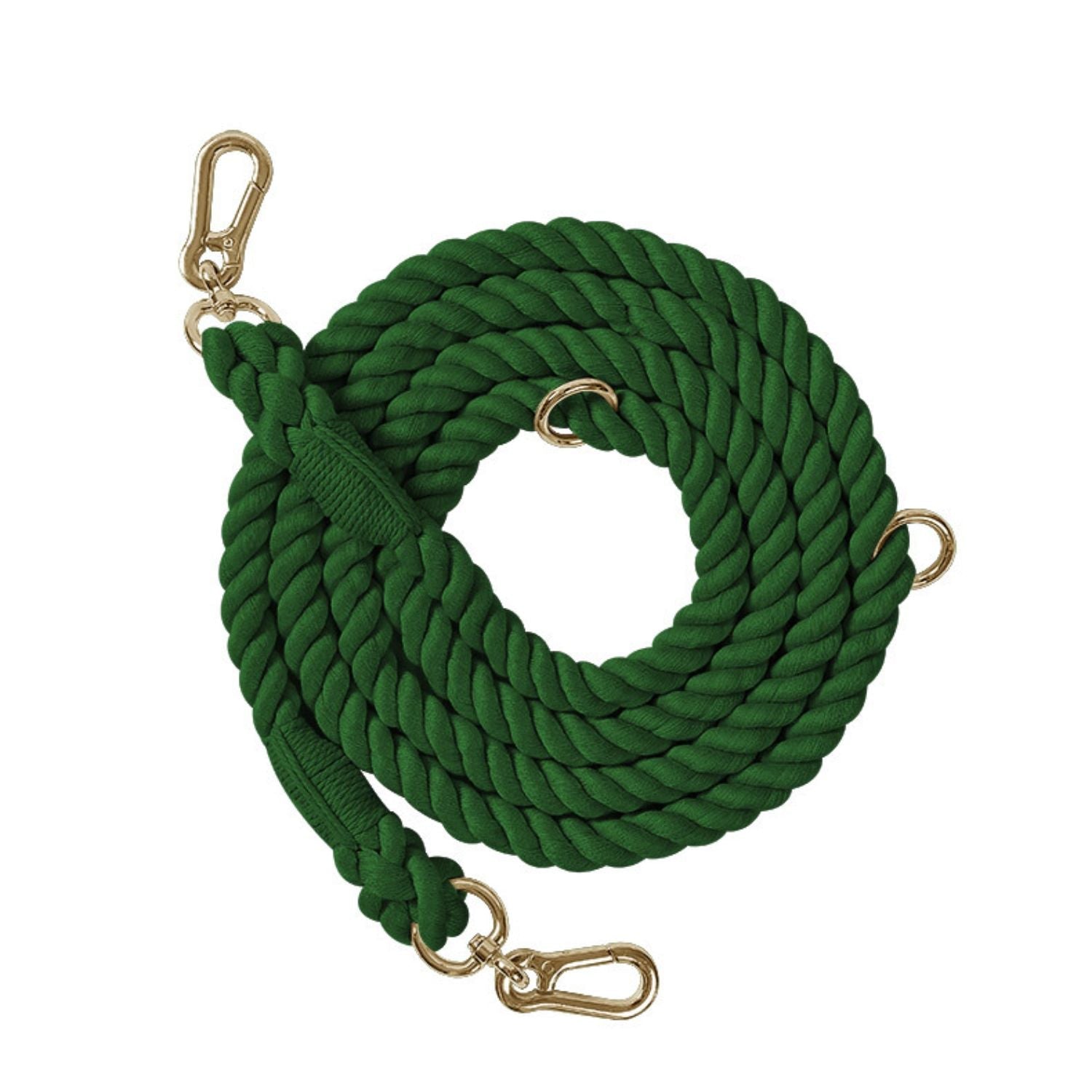 hondenriem dubbele kop beige met zilveren haken