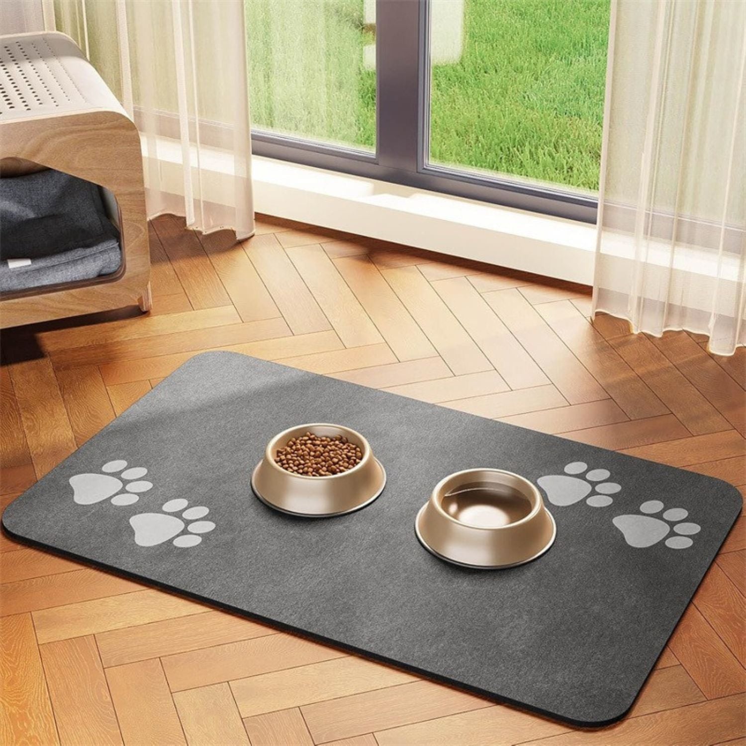 PawLuxe | Rutschfeste Futtermatte für Hunde & Katzen – hygienisch & pflegeleicht