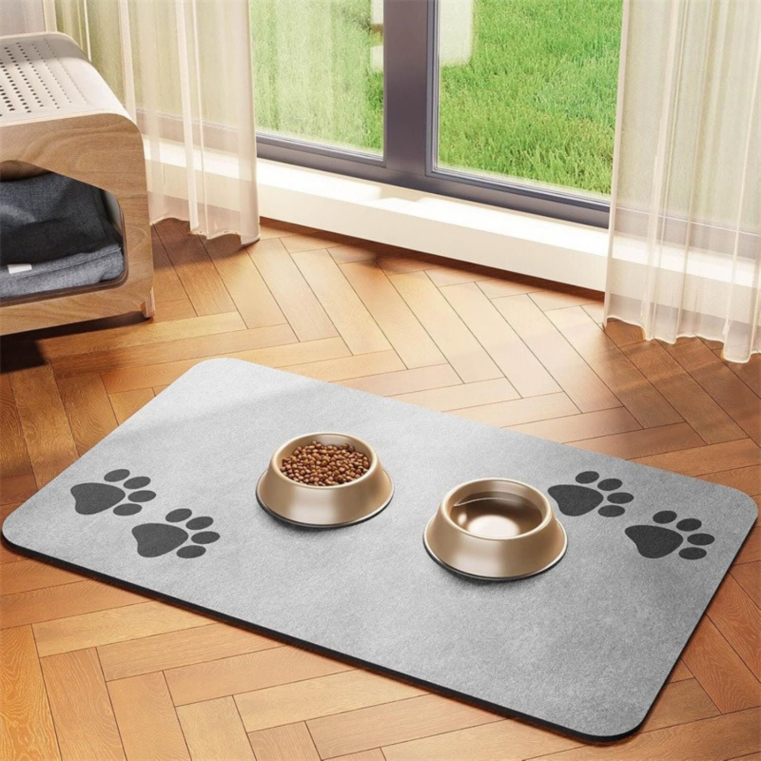 PawLuxe | Rutschfeste Futtermatte für Hunde & Katzen – hygienisch & pflegeleicht
