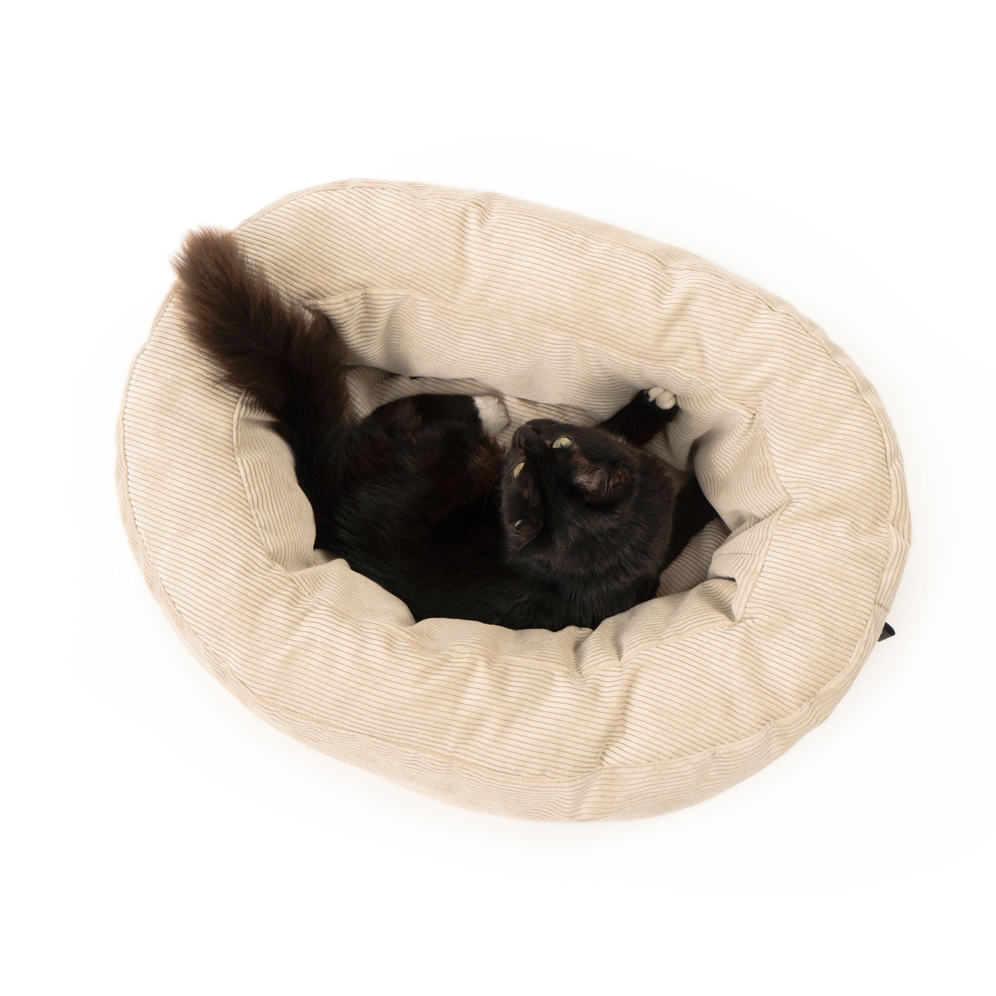 SamtSloop | Rundes Katzenbett mit Kuschelrand