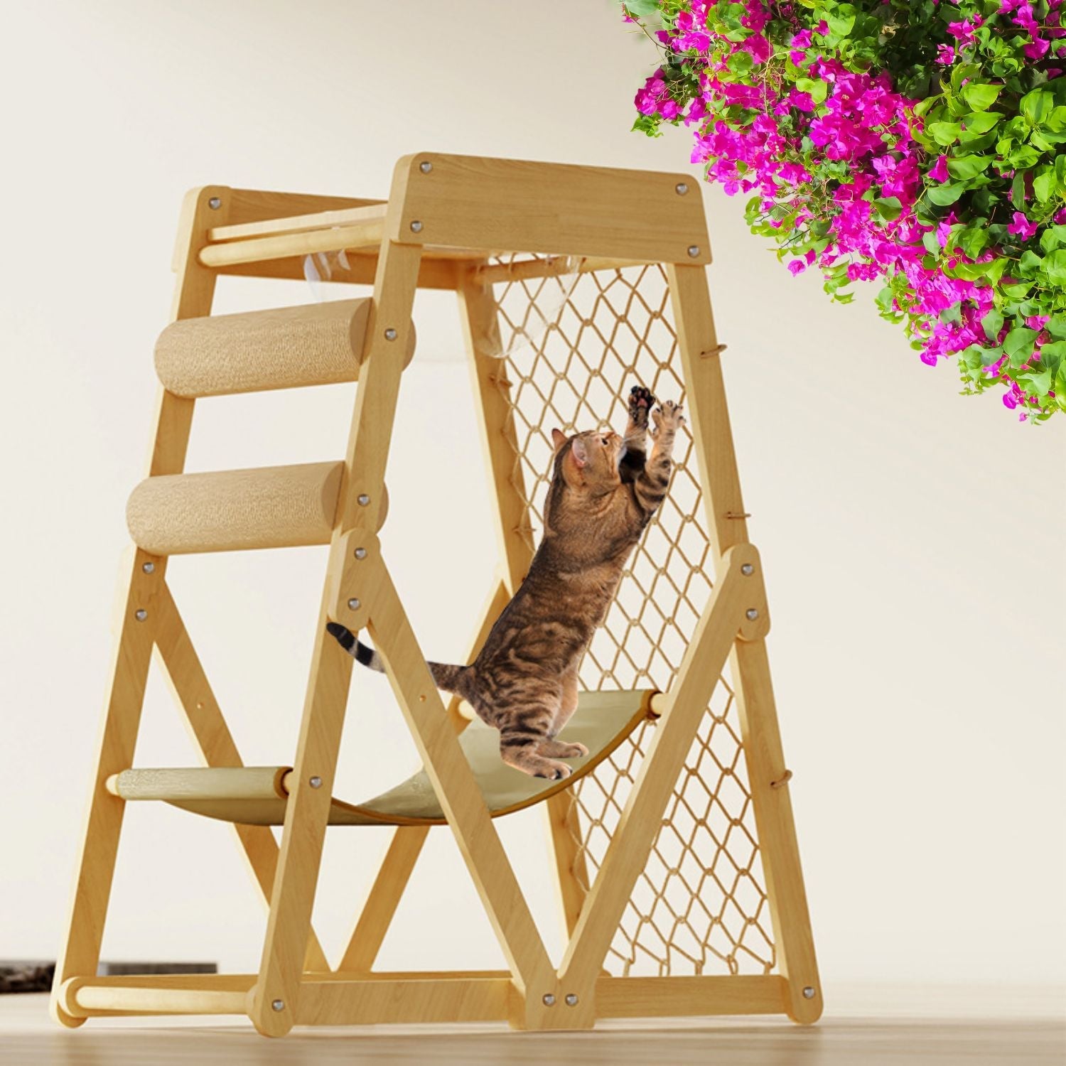 ClawCraft | Kletterturm für Katzen aus Holz – langlebiger Kratz- & Spielspaß