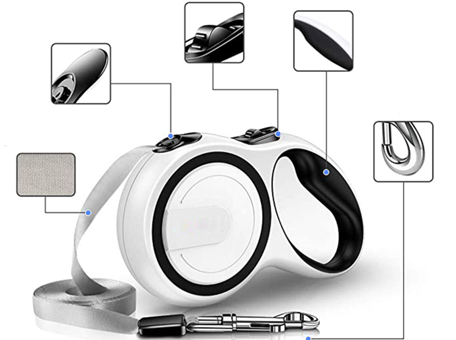 Dogmor | Automatik-Rollleine für Hunde – Robust & komfortabel für alle Größen