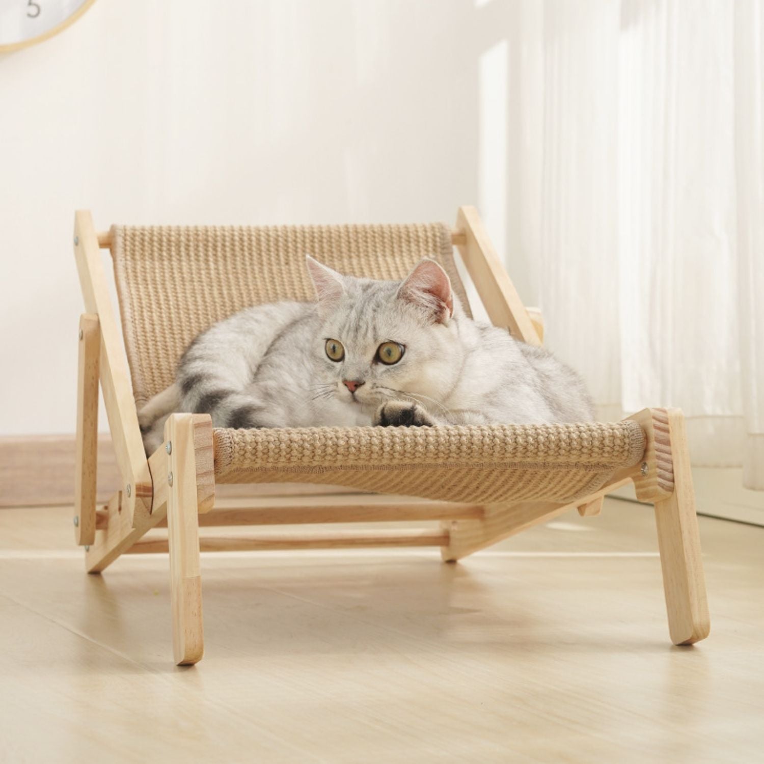 FeliLounge | Verstellbarer Holz-Loungesessel für Katzen