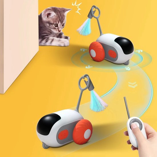 Minkato | Fernsteuerbares Spielzeug mit Federanhänger für Katzen