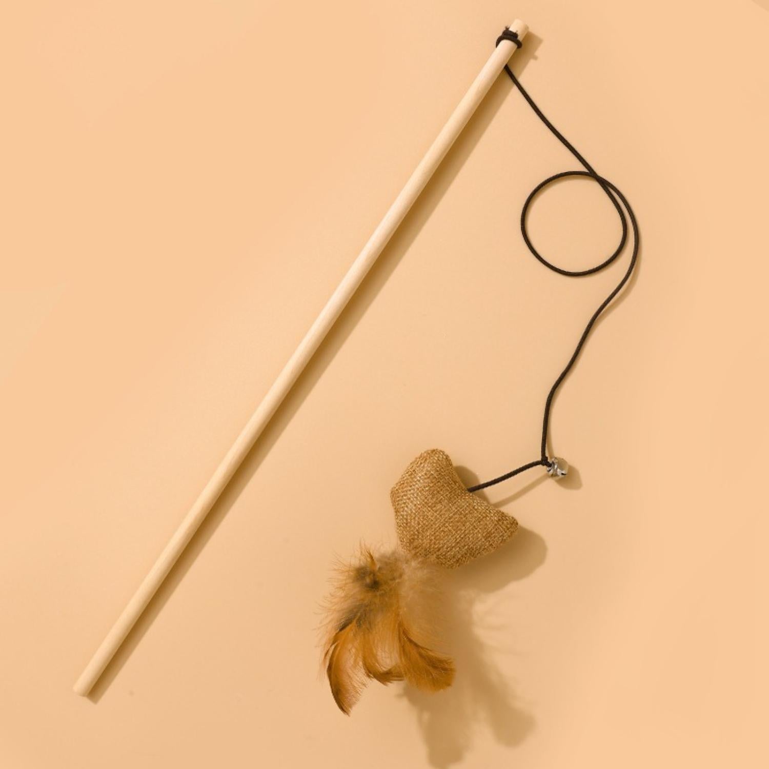 driehoekige kattenhengel wit speeltje