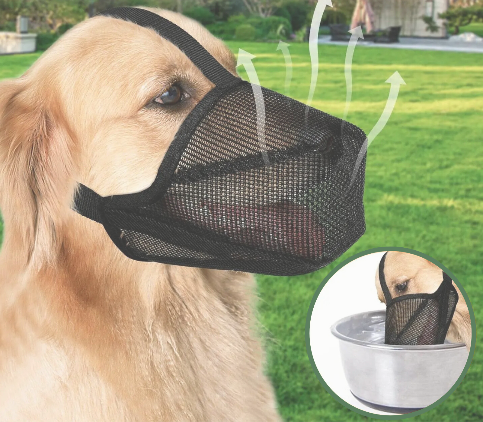 HassoGuard | Atmungsaktiver Maulkorb für Hunde aus Mesh-Gewebe