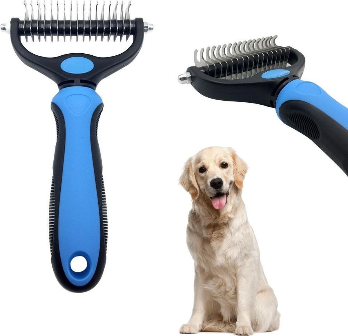 Brunello | Profi-Entfilzungskamm für Hunde & Katzen mit Doppelkopf-Technologie