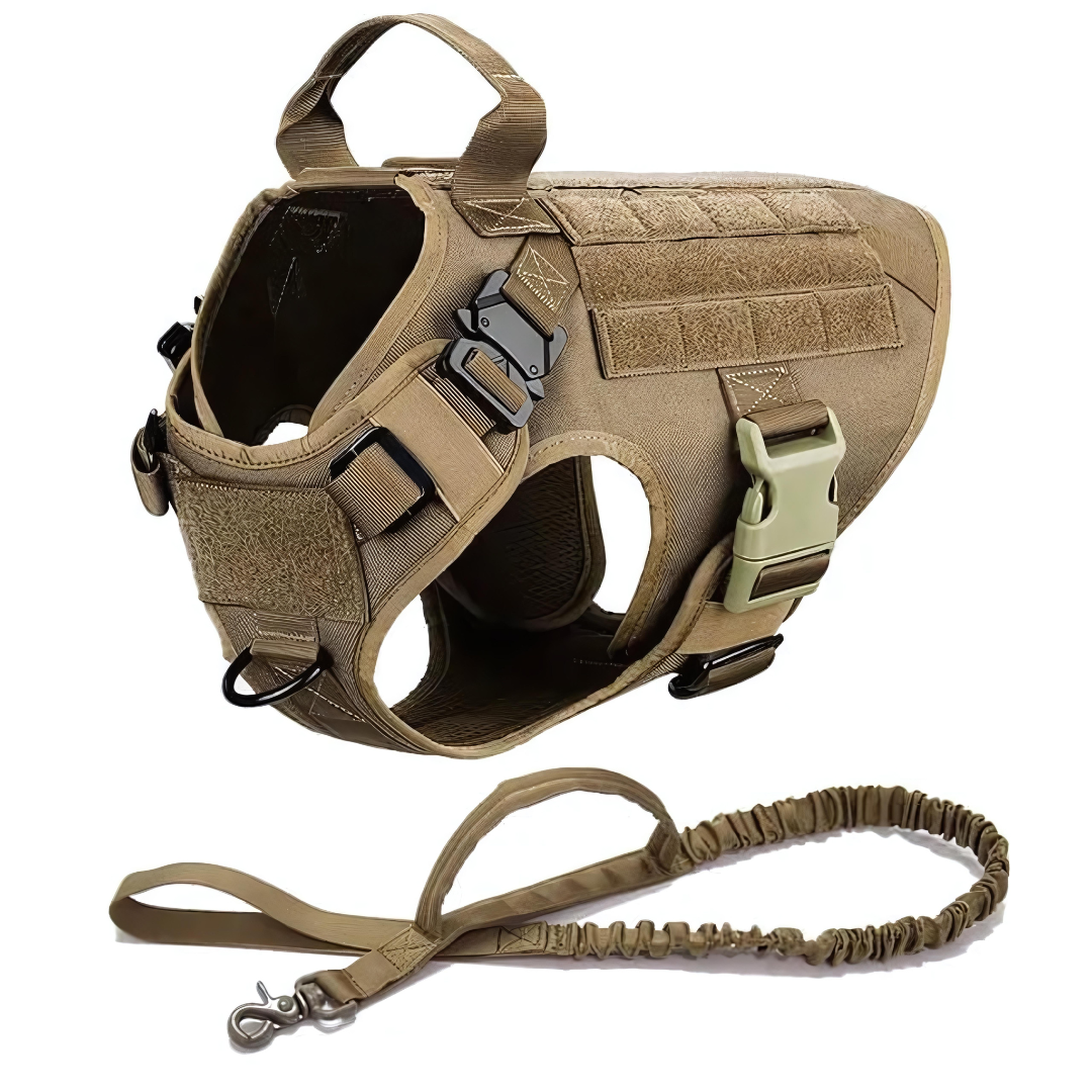Vargan | Taktisches Hundegeschirr & Leinen-Set – 2-in-1 Komplettlösung für Outdoor-Training