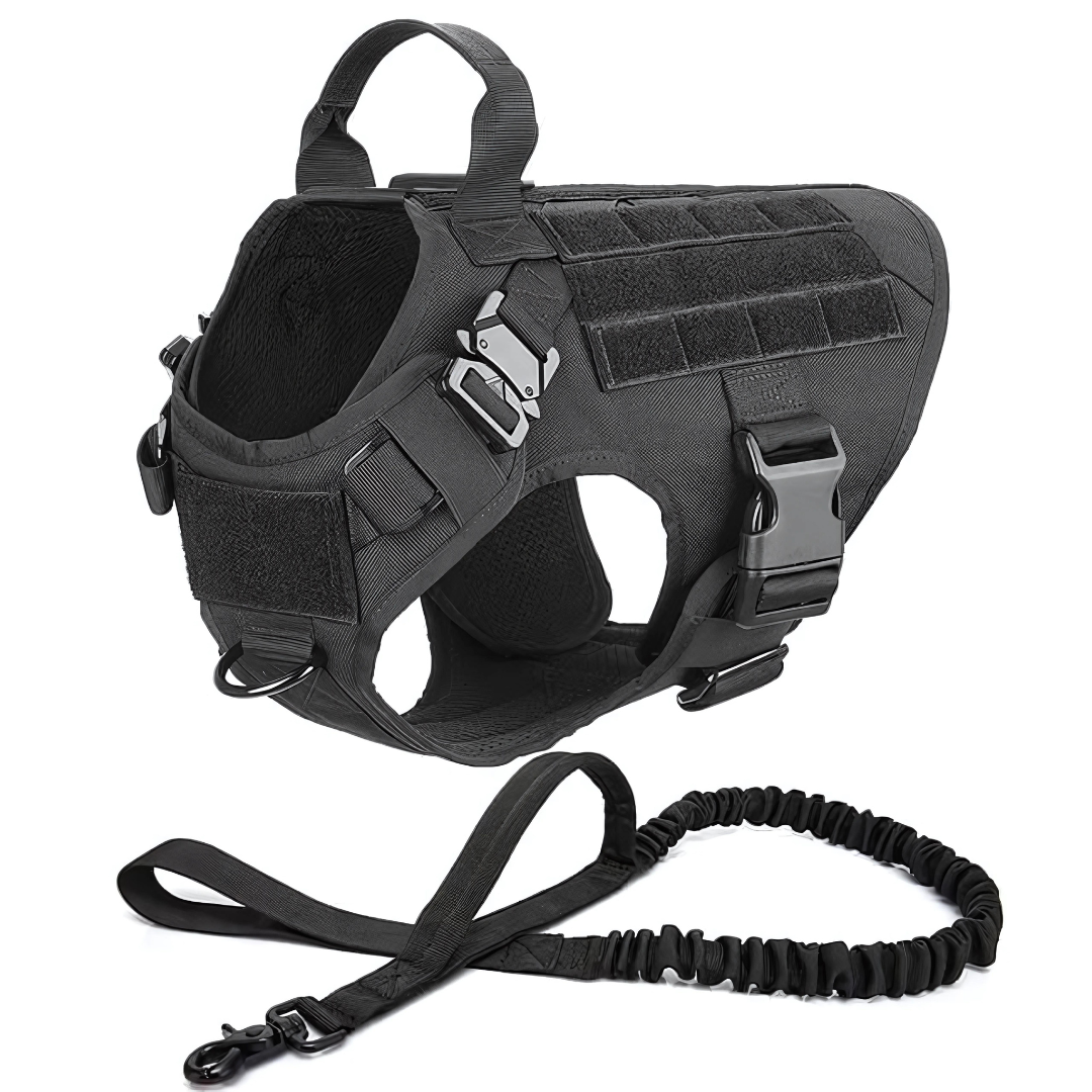 Vargan | Taktisches Hundegeschirr & Leinen-Set – 2-in-1 Komplettlösung für Outdoor-Training