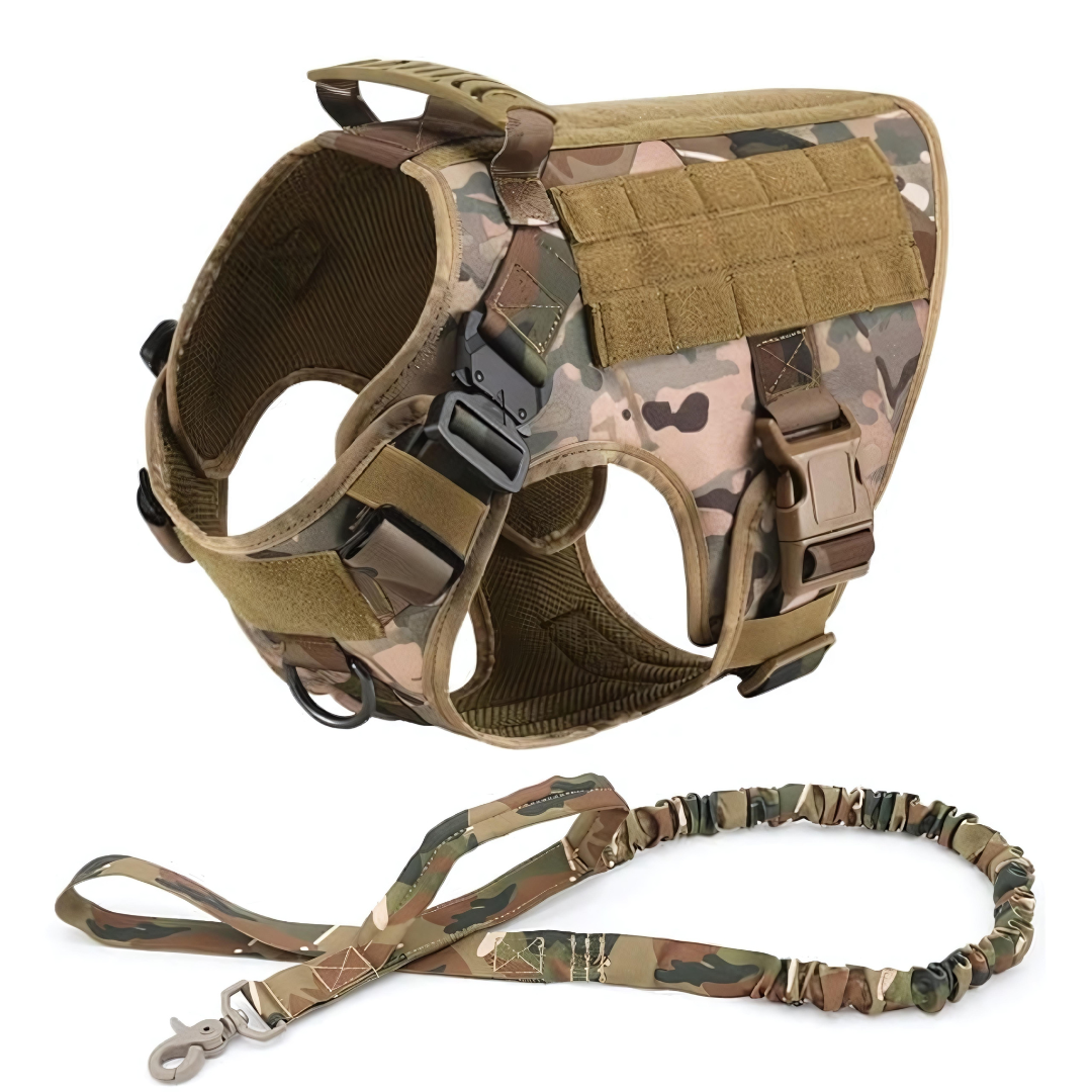 Vargan | Taktisches Hundegeschirr & Leinen-Set – 2-in-1 Komplettlösung für Outdoor-Training