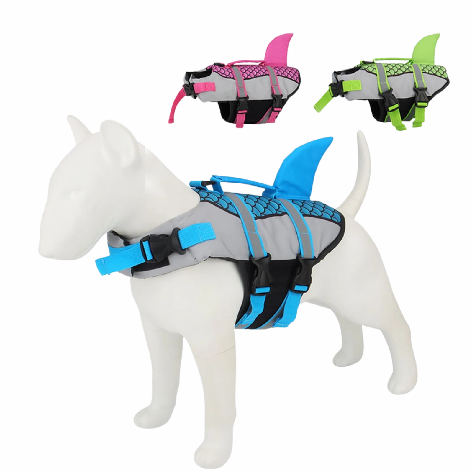 Finn | Schwimmfähige Hunde-Rettungsweste mit Flossen-Design & Tragegriff