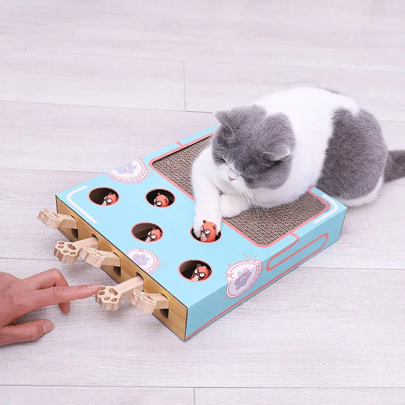 Tatzino | Schlag- und Kratzspielbox für Katzen