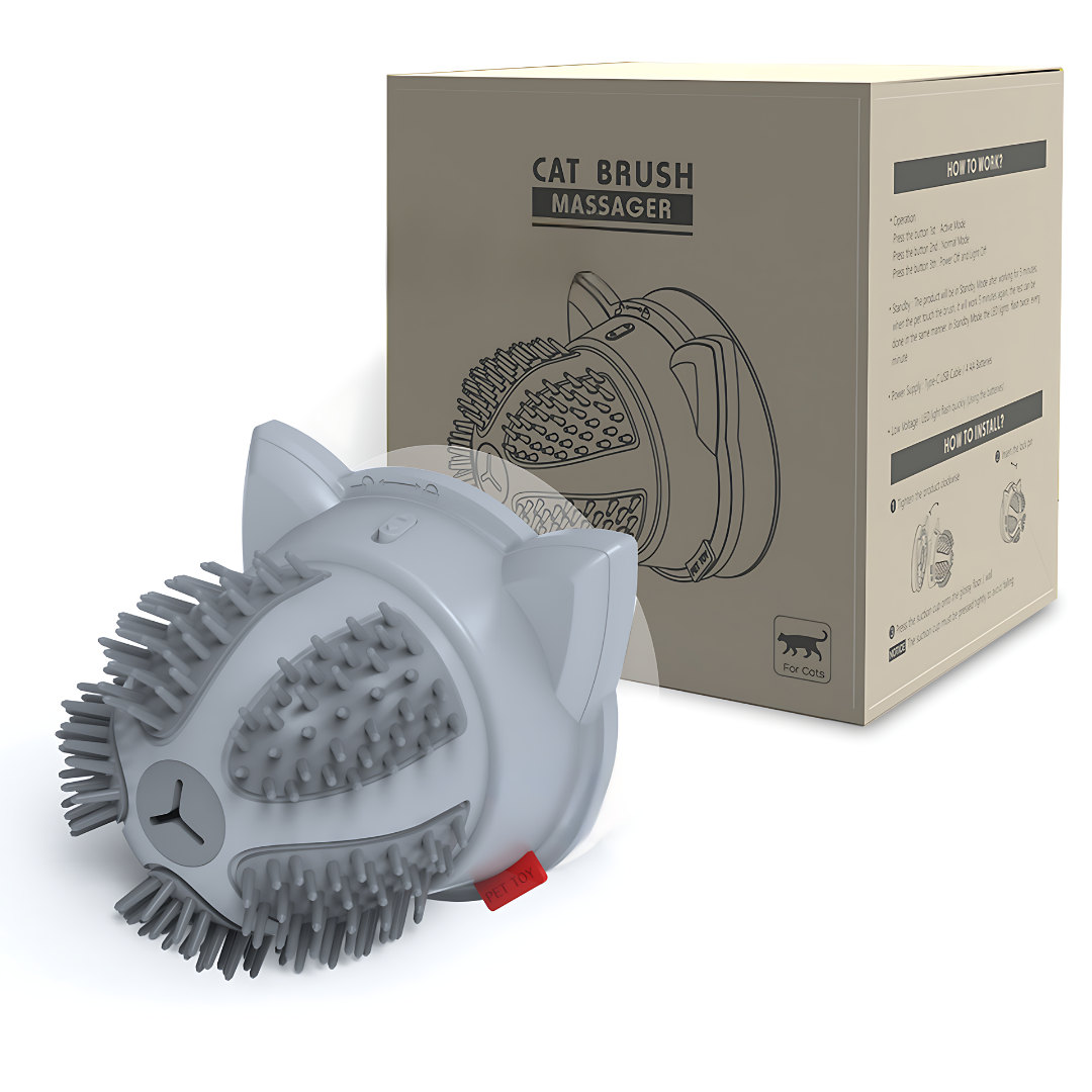 MiloTech | Automatisches Massagegerät für Haustiere mit 360°-Rotation & LED-Licht
