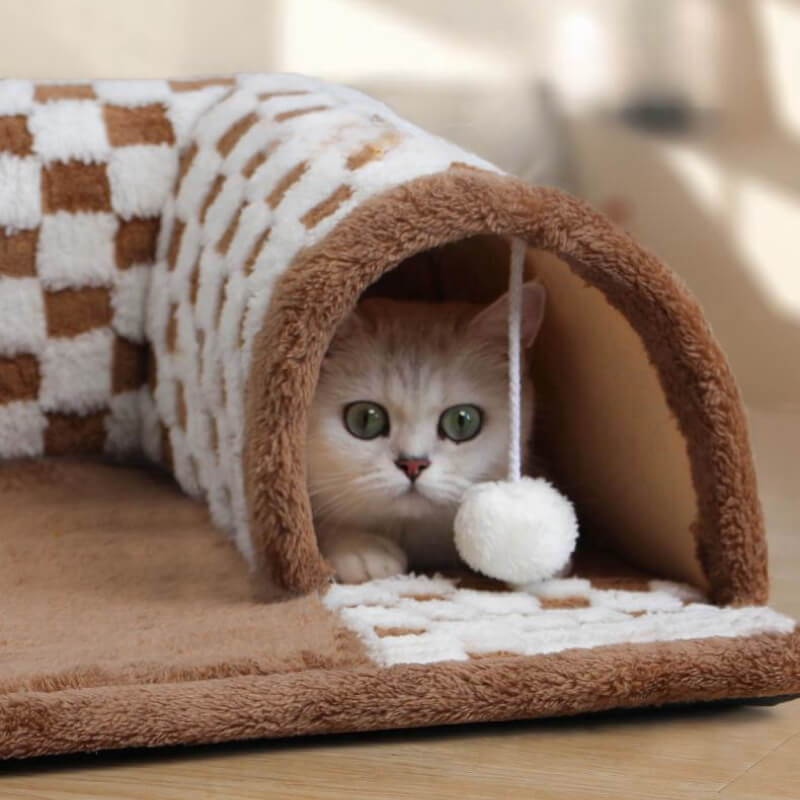 Miezimo | Kuscheltunnel mit Spielmatte für Katzen und Kätzchen