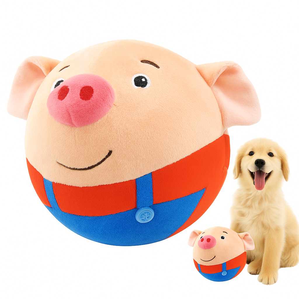Tobino | Interaktiver Schweinchen-Spielball für Hunde
