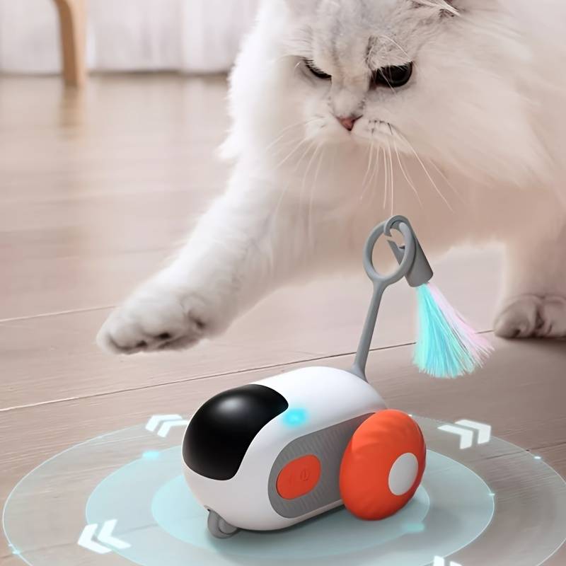 Minkato | Fernsteuerbares Spielzeug mit Federanhänger für Katzen