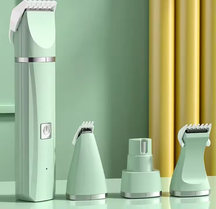 LeoCare | 4-in-1 Elektrischer Haustiertrimmer mit Wechselaufsätzen