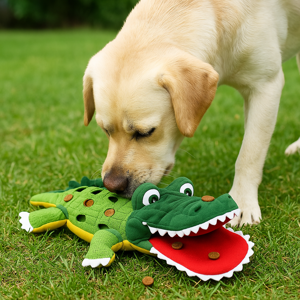 Snackodile | Intelligentes Krokodil-Leckerli-Spielzeug für Hunde