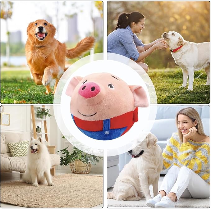 Tobino | Interaktiver Schweinchen-Spielball für Hunde