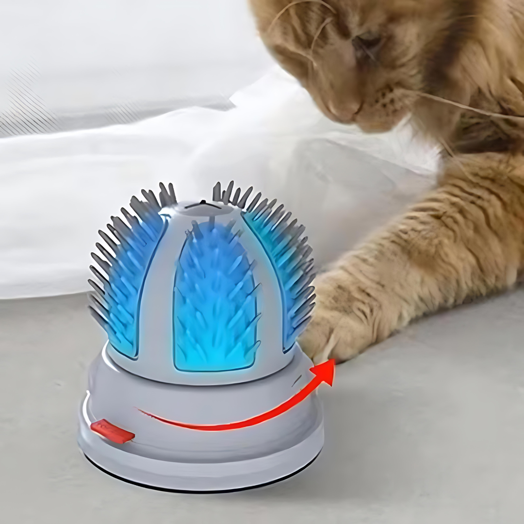 MiloTech | Automatisches Massagegerät für Haustiere mit 360°-Rotation & LED-Licht