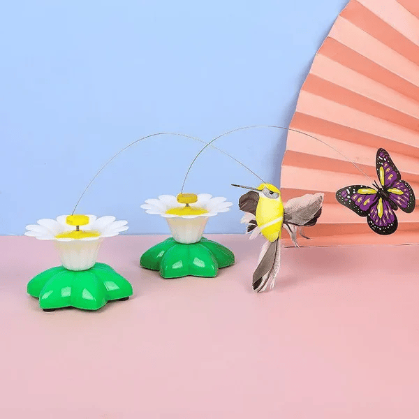 TigraFlitz | Interaktives Flugspielzeug für Katzen mit Kolibri & Schmetterling