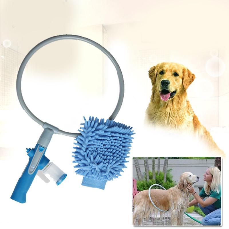 Brunno | 360° Hunde-Duschring mit Sprühfunktion und Shampoo-Adapter