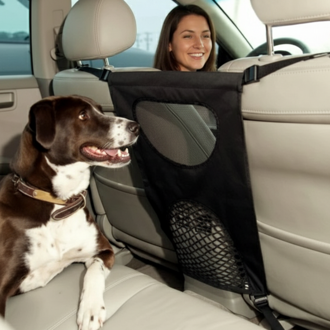 SafeRide | Auto-Trennnetz & Organizer für Hunde