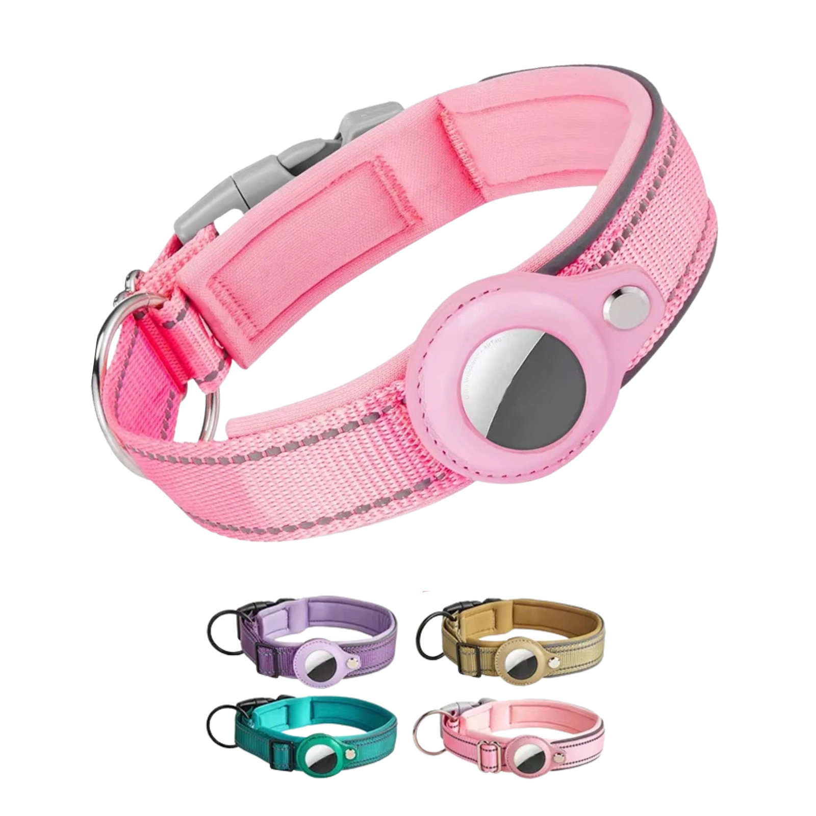 Taro | Verstellbares Hundehalsband mit AirTag-Halterung & Reflexstreifen