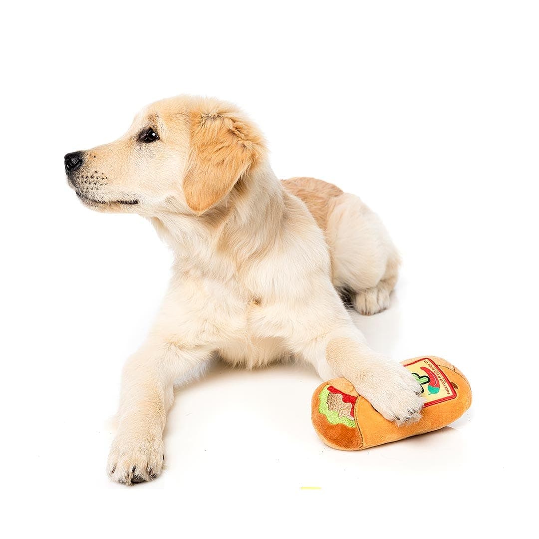 PawMex | Plüsch-Burrito-Spielzeug für Hunde