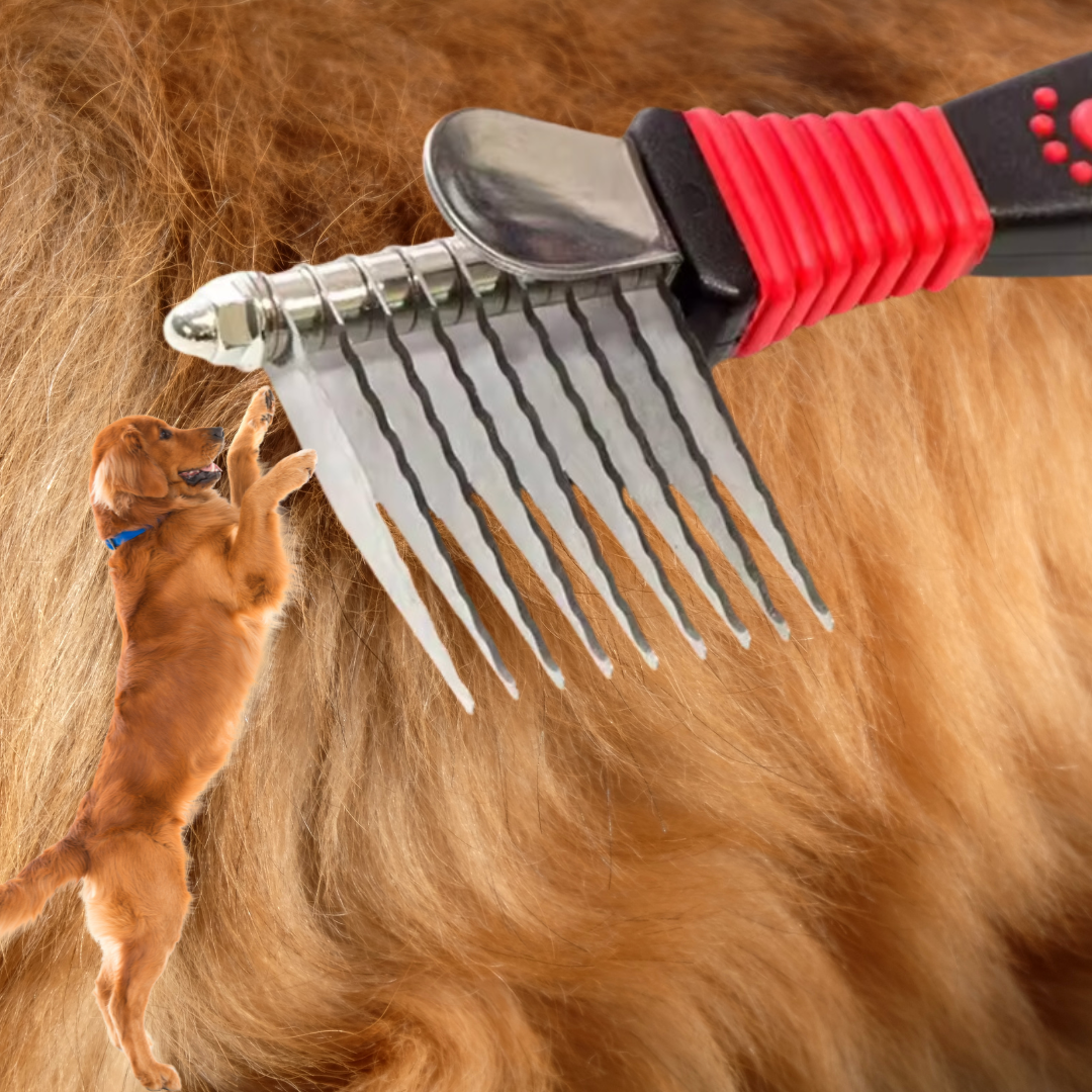 Fellina | Professioneller Entfilzungs- & Unterwollkamm für Hunde & Katzen