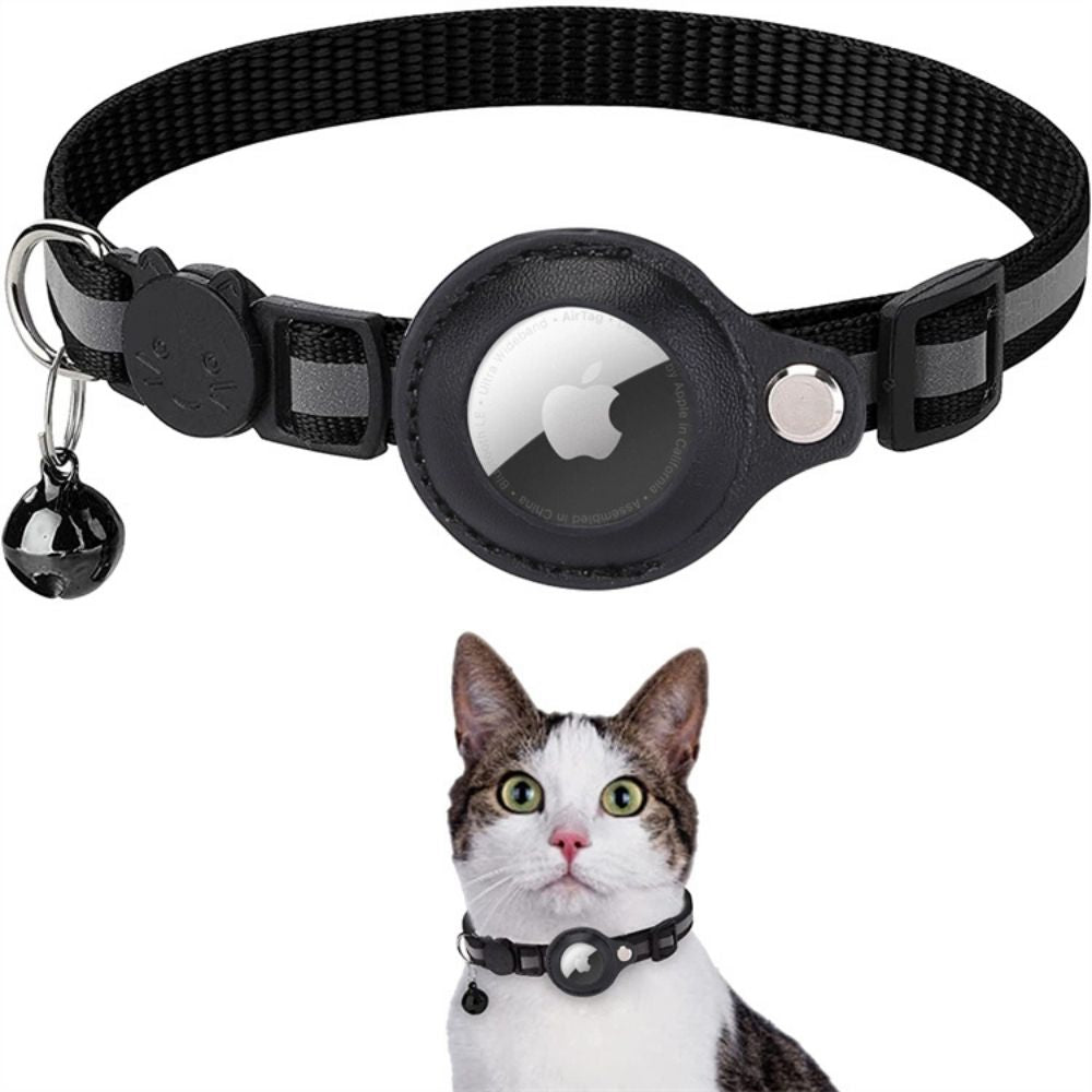 Katzaro | Sicherheitshalsband für eine Katze mit AirTag-Halterung & Reflektorstreifen