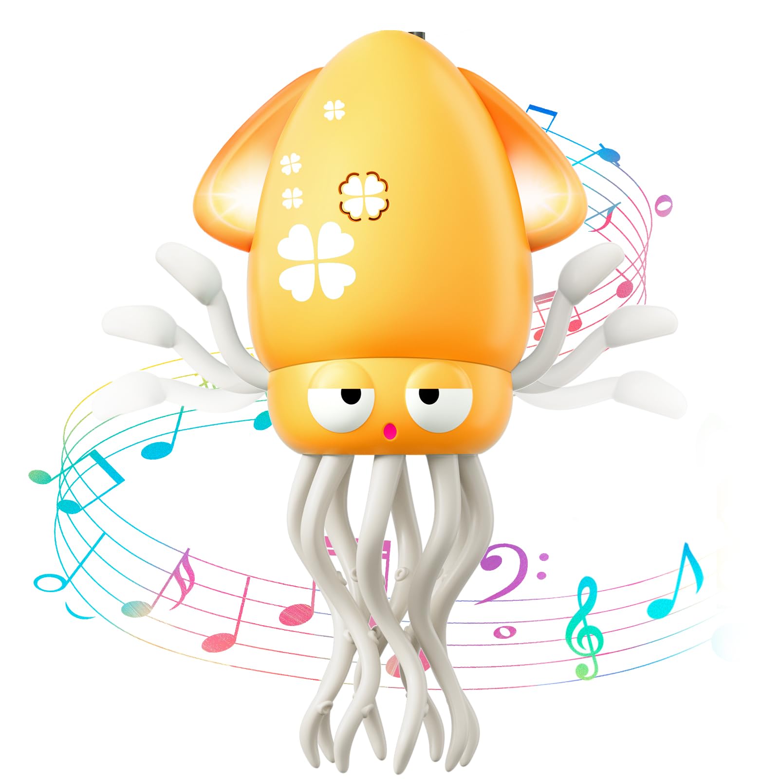 Magic Dancing Octopus Toy - Smart Obstacle-Dodging Robot with LED Light Show & Music, USB Rechargeable Tummy Time Squid Toy