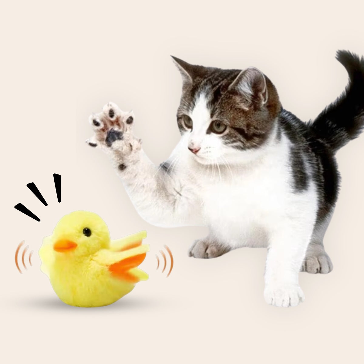 Max | Interaktive Enten-Spielzeug für Katzen mit realistischem Flügelschlag