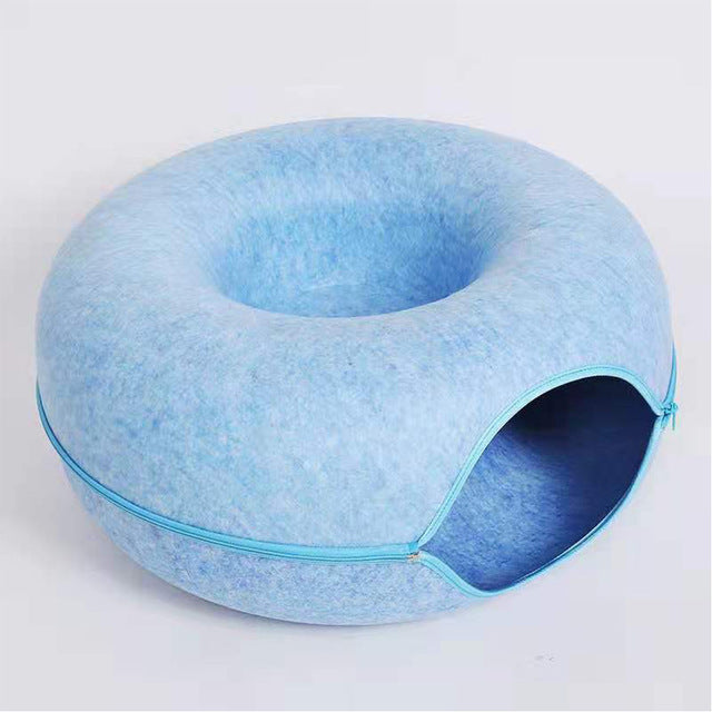 Minala | Kuscheliges Katzenbett & Spielhaus im Donut-Design