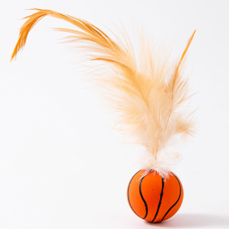 Tigra | Feder-Sprungball Katzenspielzeug im Sportdesign