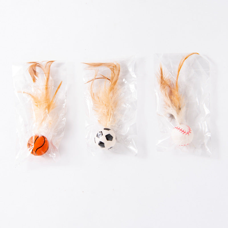 Tigra | Feder-Sprungball Katzenspielzeug im Sportdesign