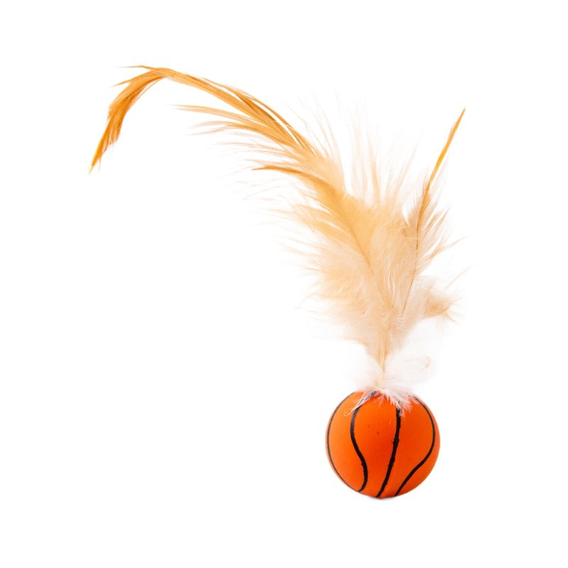 Tigra | Feder-Sprungball Katzenspielzeug im Sportdesign