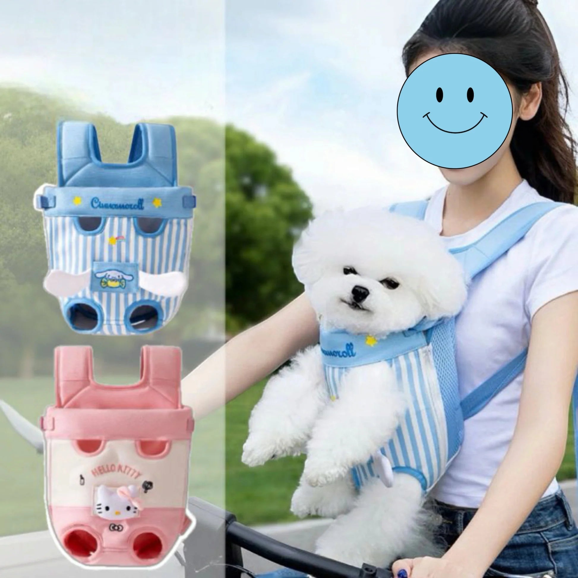 PfotiBag | Trage-Rucksack für kleine Hunde & Welpen mit Beinausschnitten