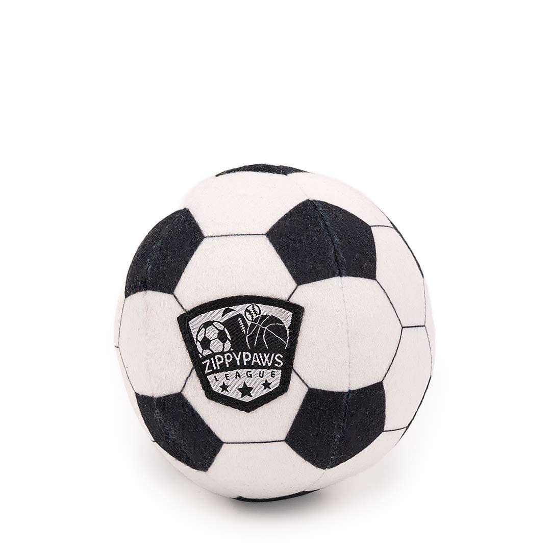 PfotenKicker | Quietschender Fußball-Plüschball für Hunde