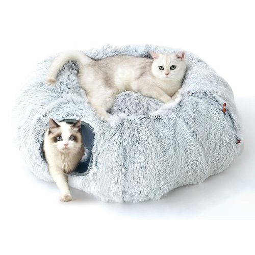 FeliNest | Faltbarer Katzentunnel mit Kuschelbett-Funktion für Katzen