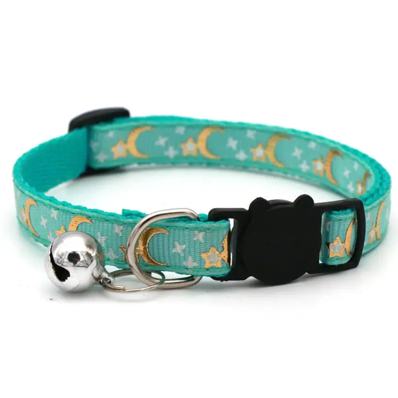 LunaPaws | Reflektierendes Katzenhalsband mit Mond- & Sternmotiv