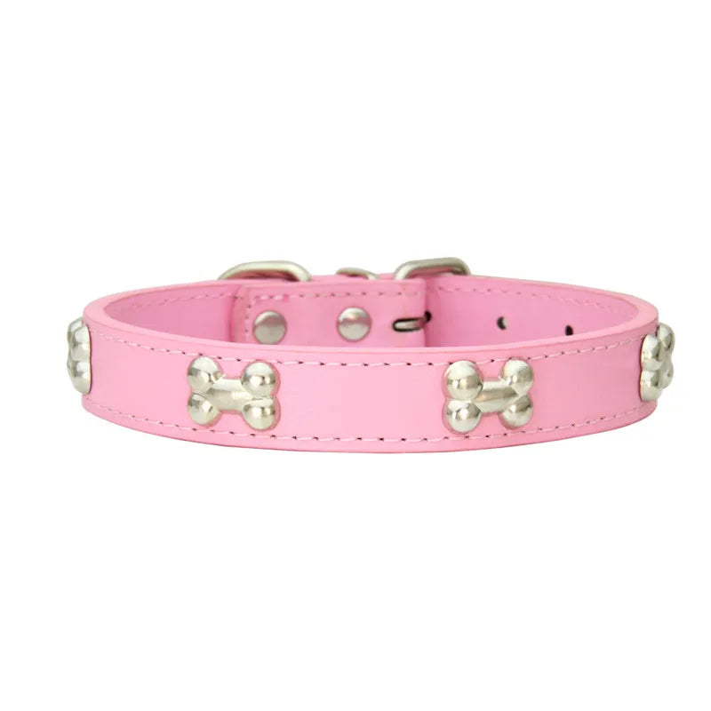 Lupo & Luna | Premium Hundehalsband mit Knochen-Applikationen aus Leder