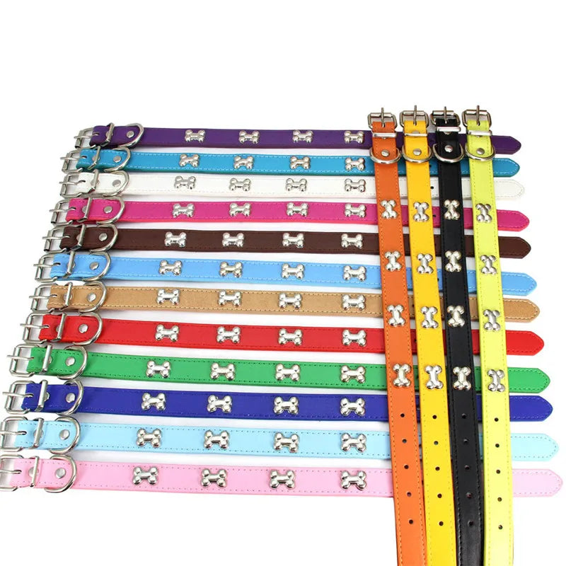 Lupo & Luna | Premium Hundehalsband mit Knochen-Applikationen aus Leder