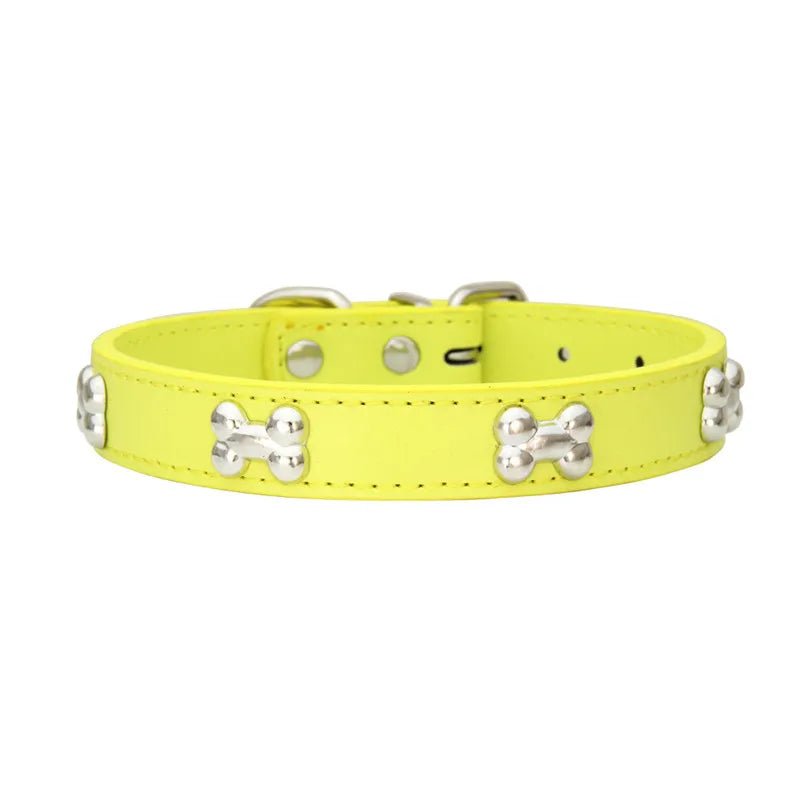 Lupo & Luna | Premium Hundehalsband mit Knochen-Applikationen aus Leder