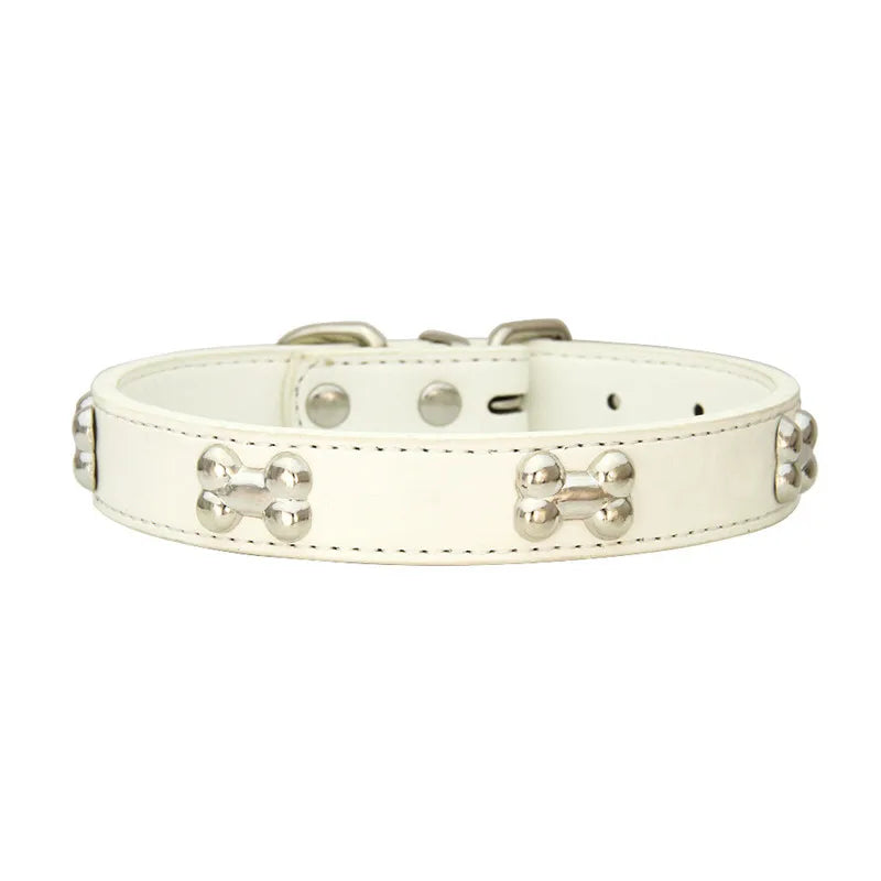 Lupo & Luna | Premium Hundehalsband mit Knochen-Applikationen aus Leder