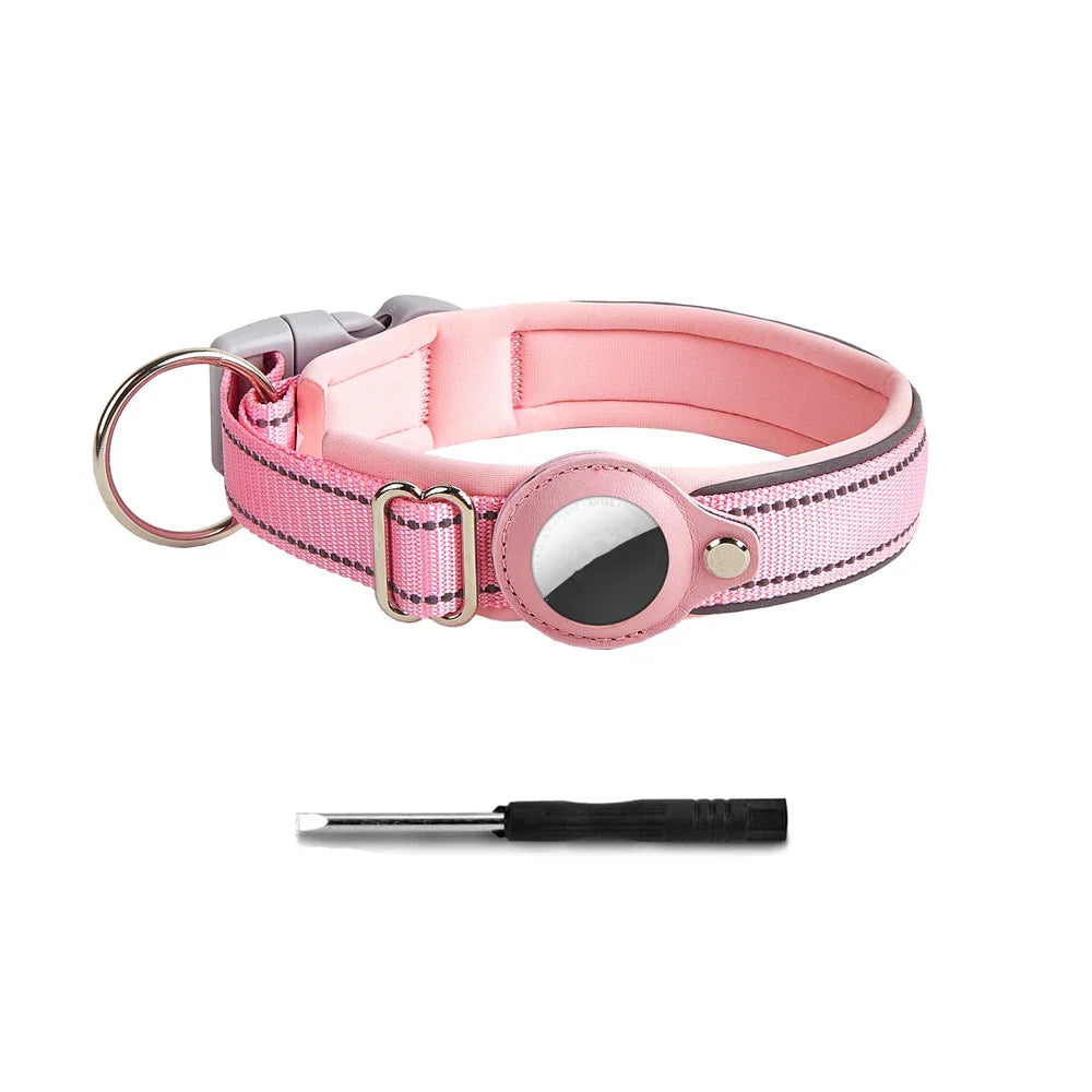 Taro | Verstellbares Hundehalsband mit AirTag-Halterung & Reflexstreifen