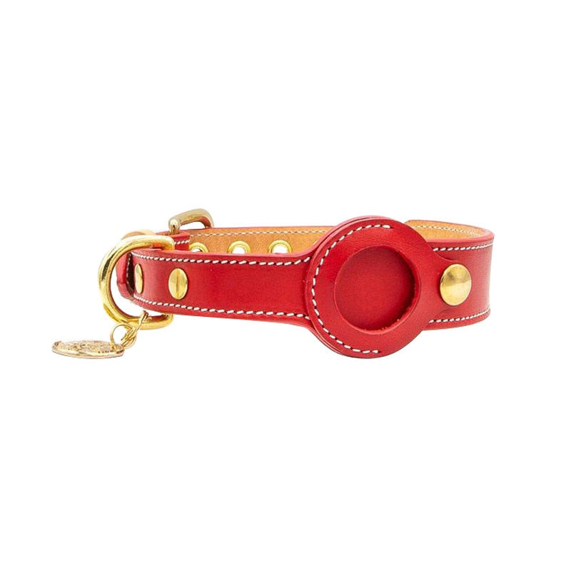 Bruno | Exklusives AirTag Lederhalsband für Hunde