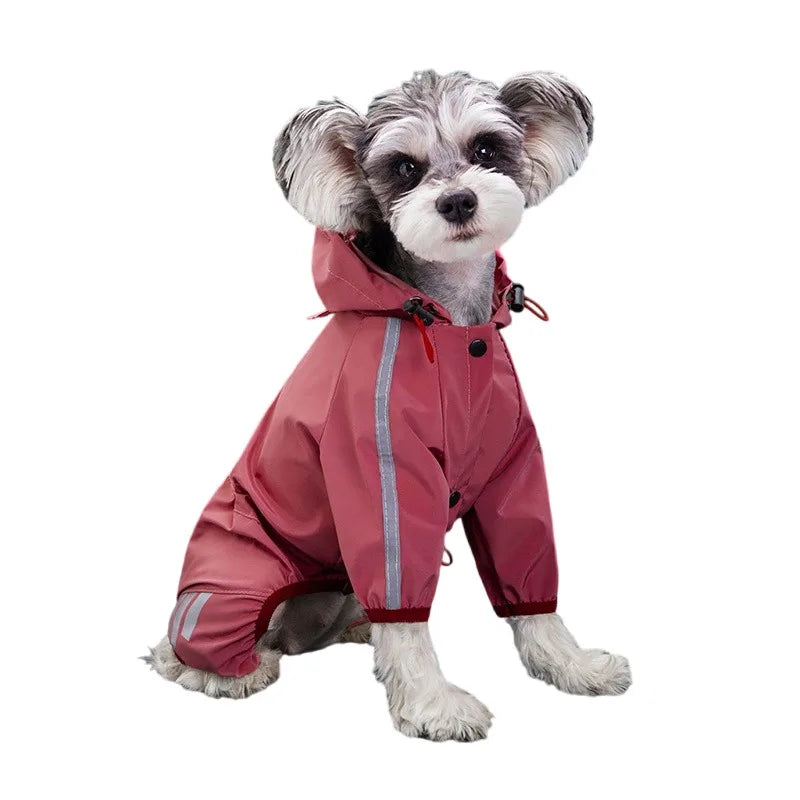 RainPaws | Wasserdichter Hunde-Regenoverall mit Kapuze